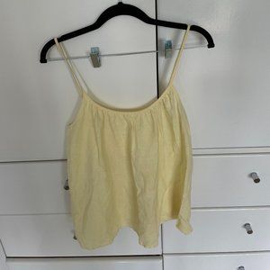 LACAUSA Yellow Linen Tank Top Size Small